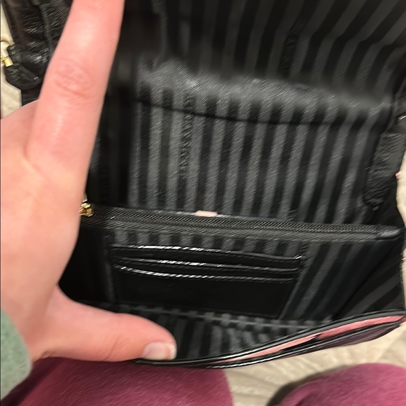 Victorias Secret Black and Pink Crossbody Bag with Gold Accents - Picture 4 of 5
